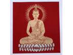 Buddist Silk Print & Painting Art - Meditating Thai Buddha